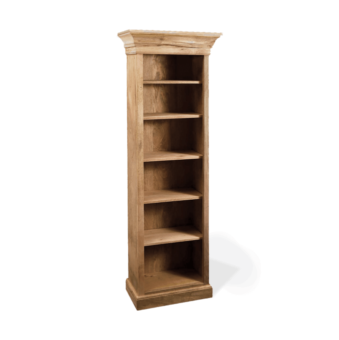 Narrow solid wood bookcase