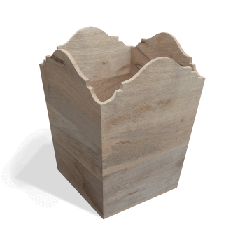 Carved Wooden Bin