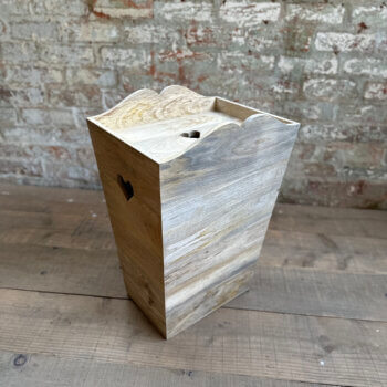 Laundry bin in natural wood