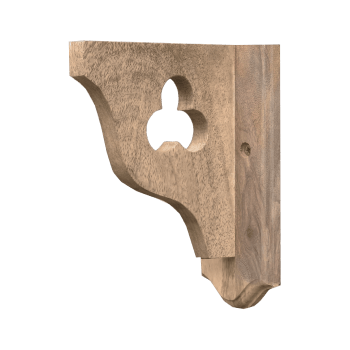 Wooden Shelf bracket with Trefoil Cut Out