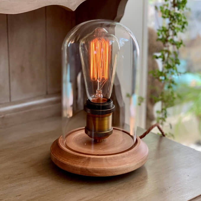 Lamp with vintage style bulb