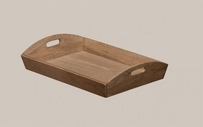 Deep Wooden Butlers Tray