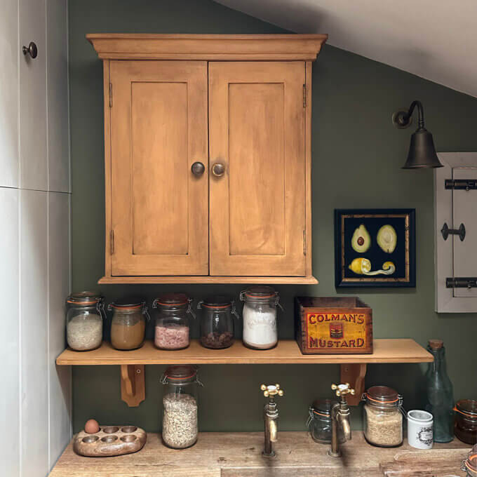 hand painted wall cupboard