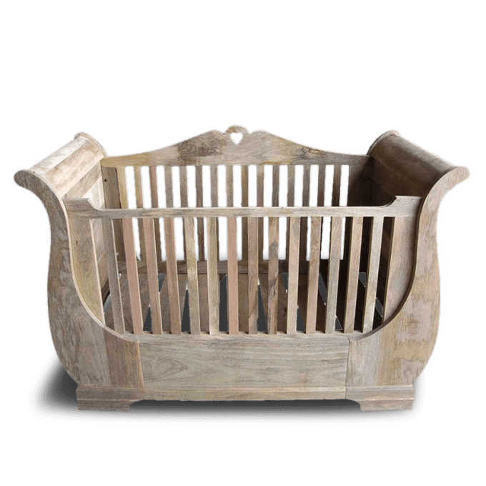 Gustavian Solid Wood Cot Bed