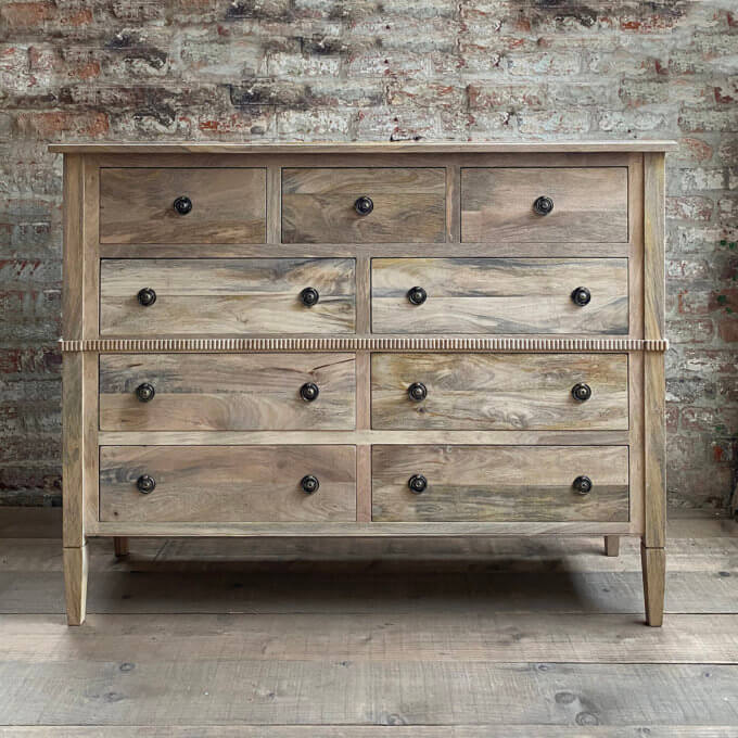 2 piece Large wooden chest of drawers